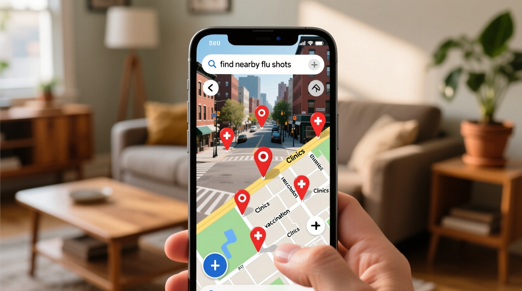 find nearby flu shots with google maps