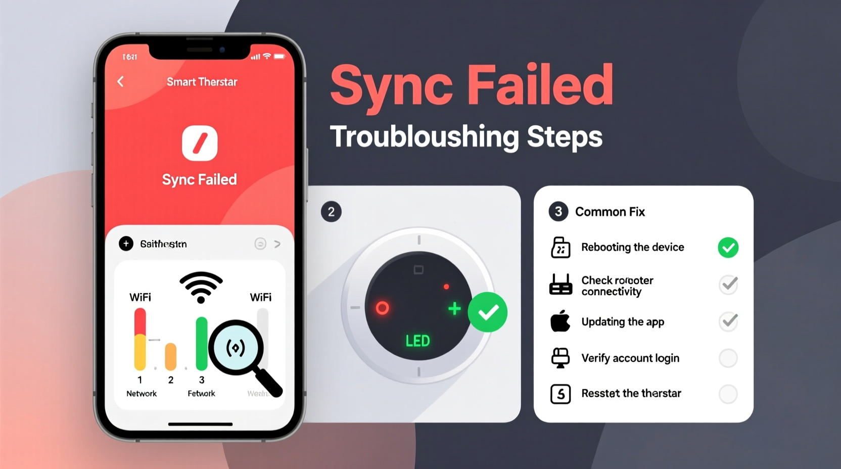 why is my smart thermostat not syncing with my phone app