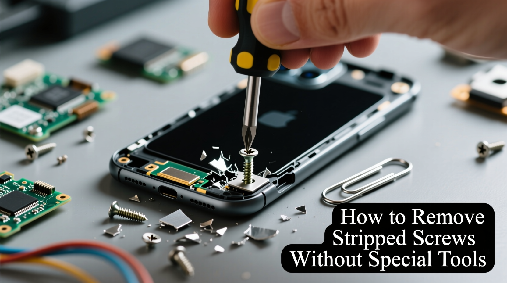 how to remove stripped screws from electronics without special tools