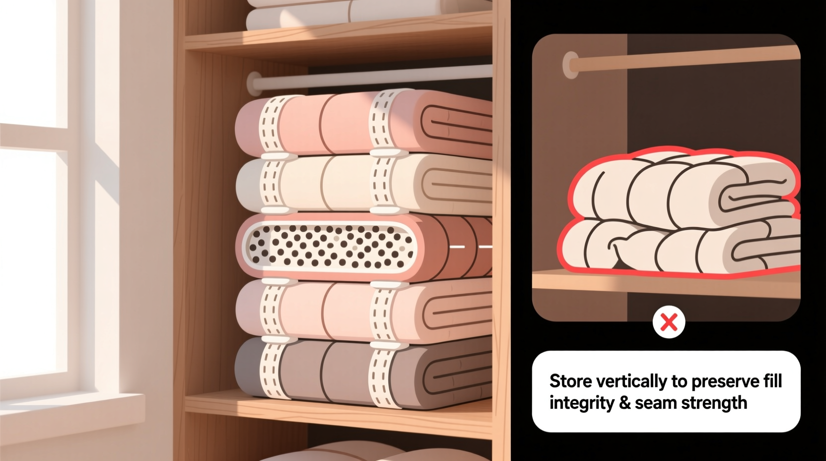 how to store weighted blankets in closets