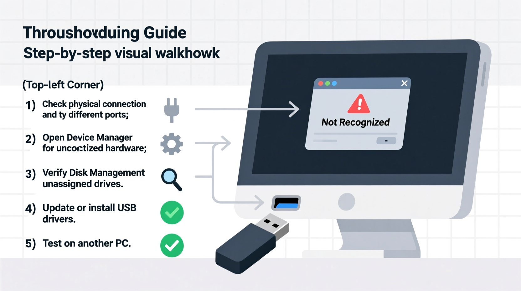 why does my usb drive not show up on pc troubleshooting steps