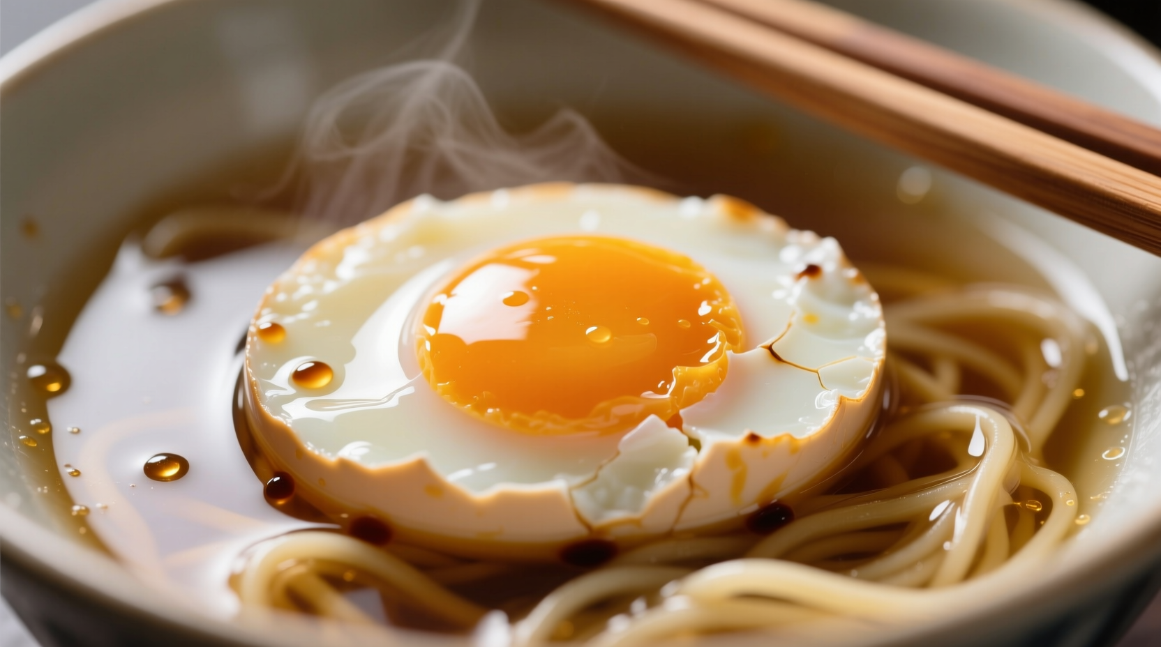 Perfectly cooked ramen egg with marinated yolk