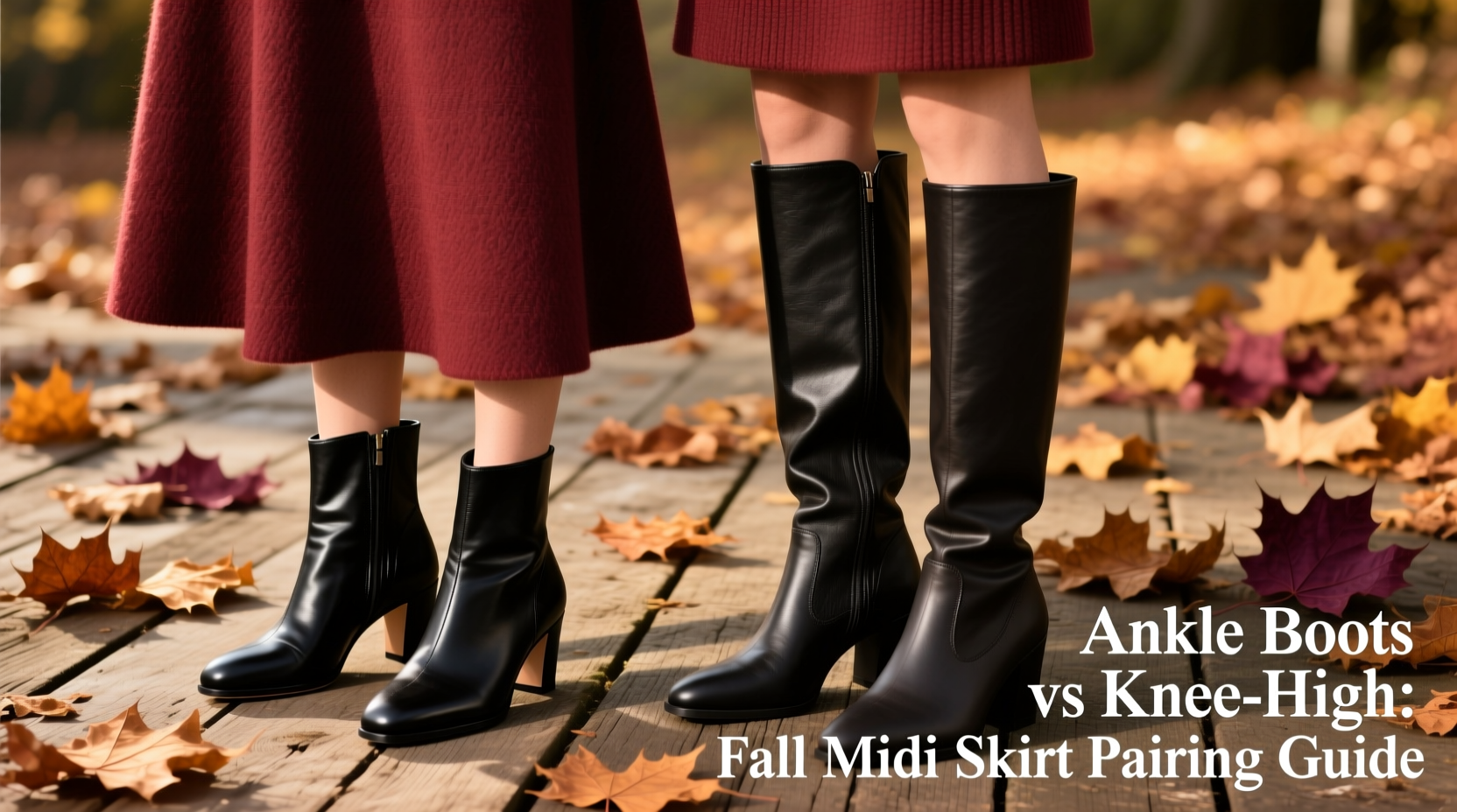 ankle boots vs knee high which pairs better with midi skirts in fall
