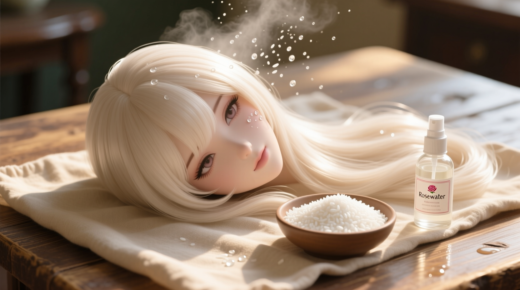 eco friendly wig deodorizing rice starch rosewater