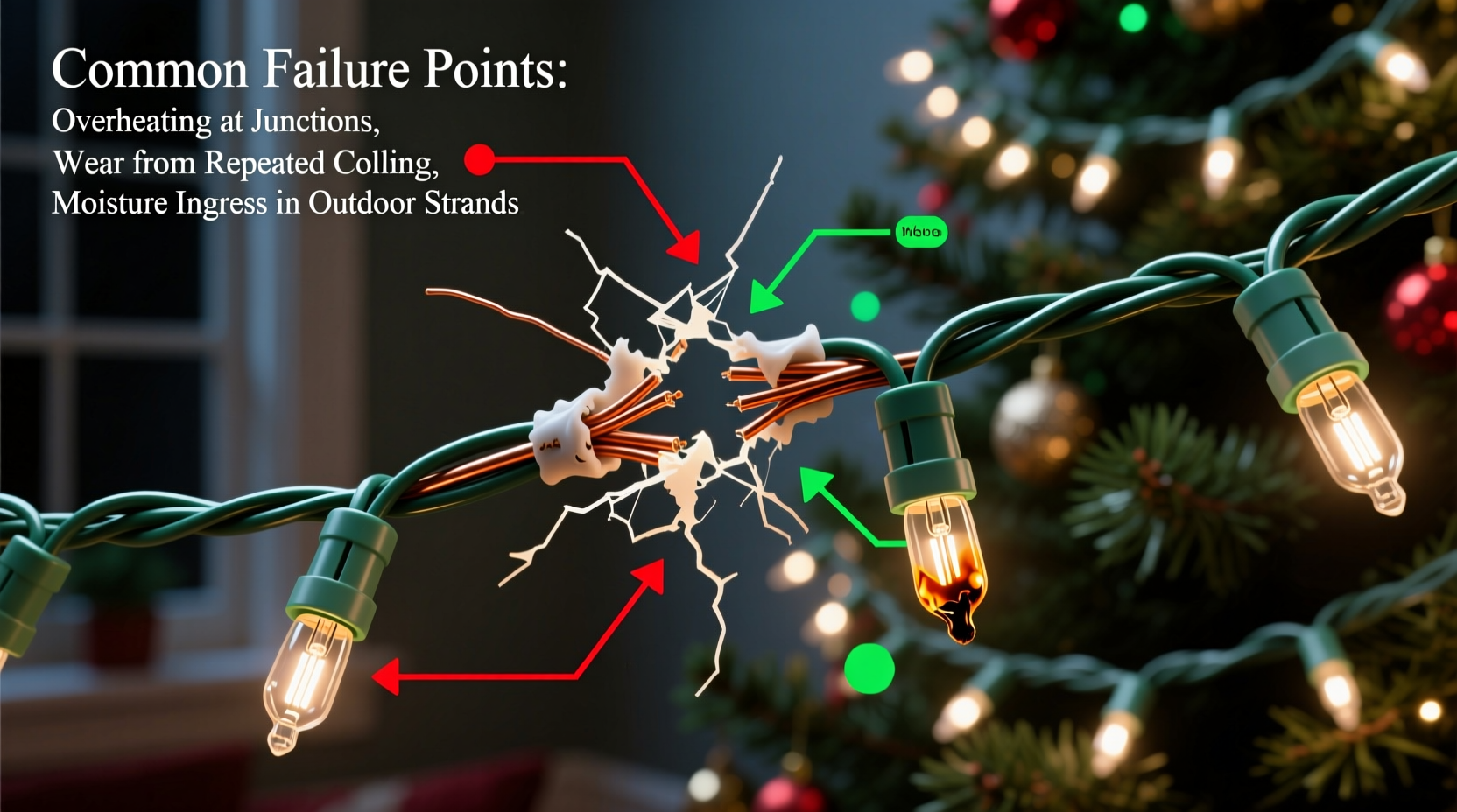 why do strand end christmas lights fail and how to prevent it