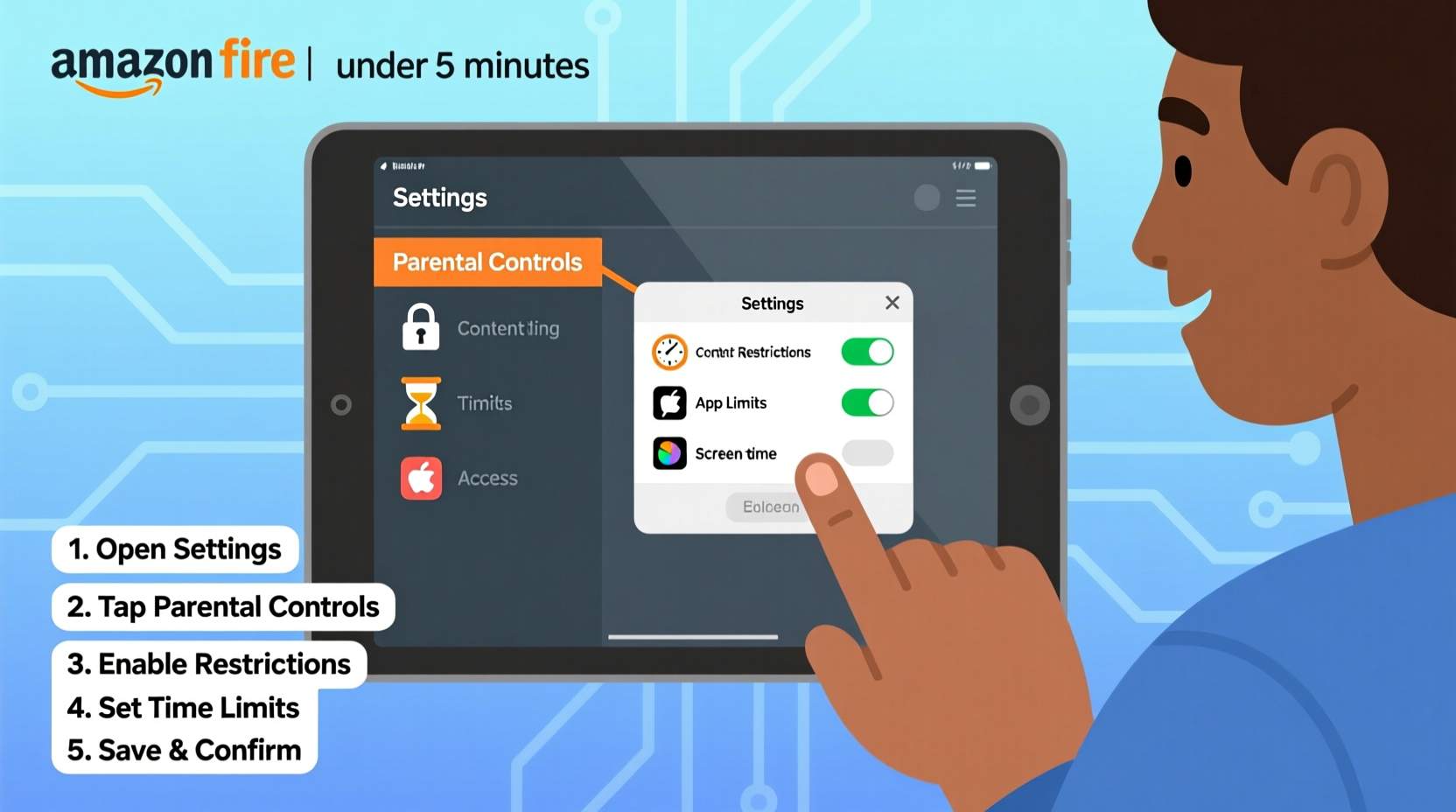 how to set up parental controls on amazon fire tablet in 5 minutes