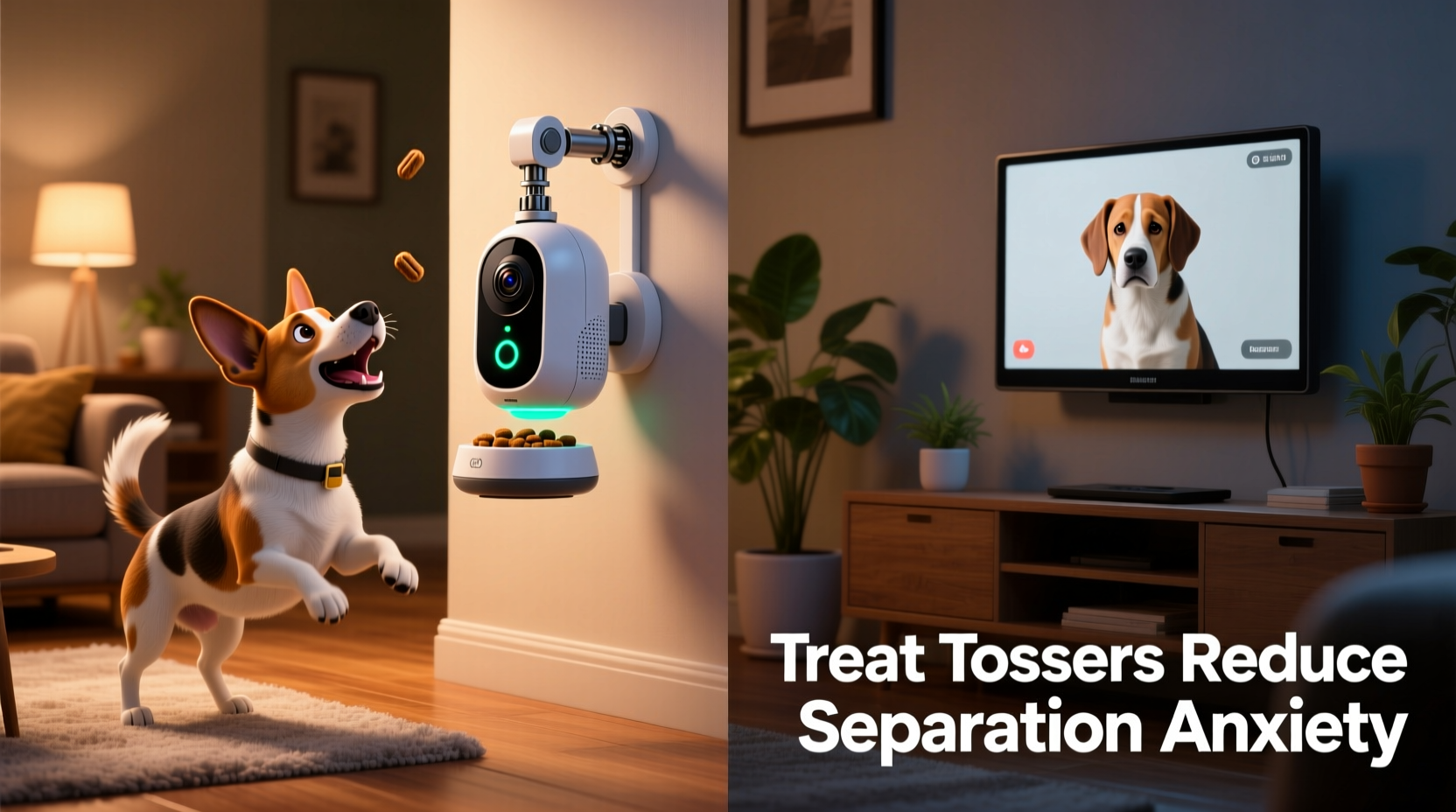 pet cameras with treat tossers vs basic monitors which keeps dogs calmer