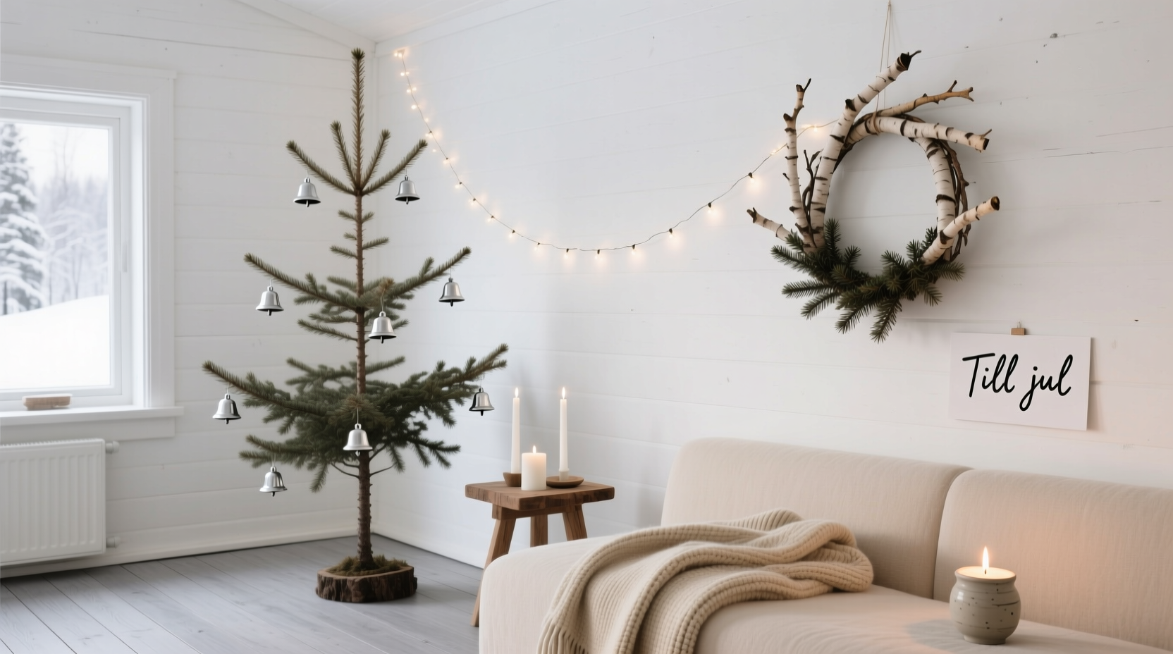 how to create a nordic themed christmas display with minimal decor