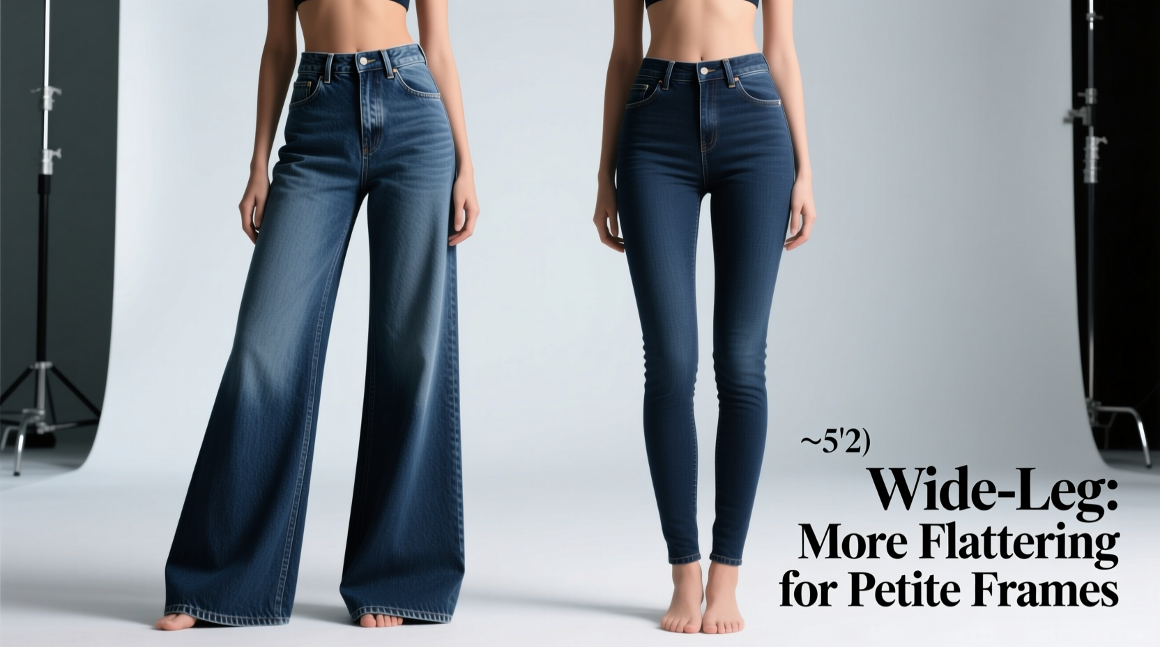 wide leg vs skinny jeans which cut is more flattering for petite frames