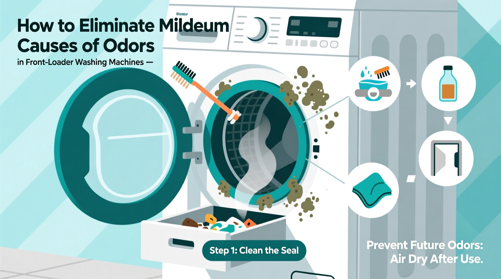 why does my washing machine smell like mildew fixing front loader odors