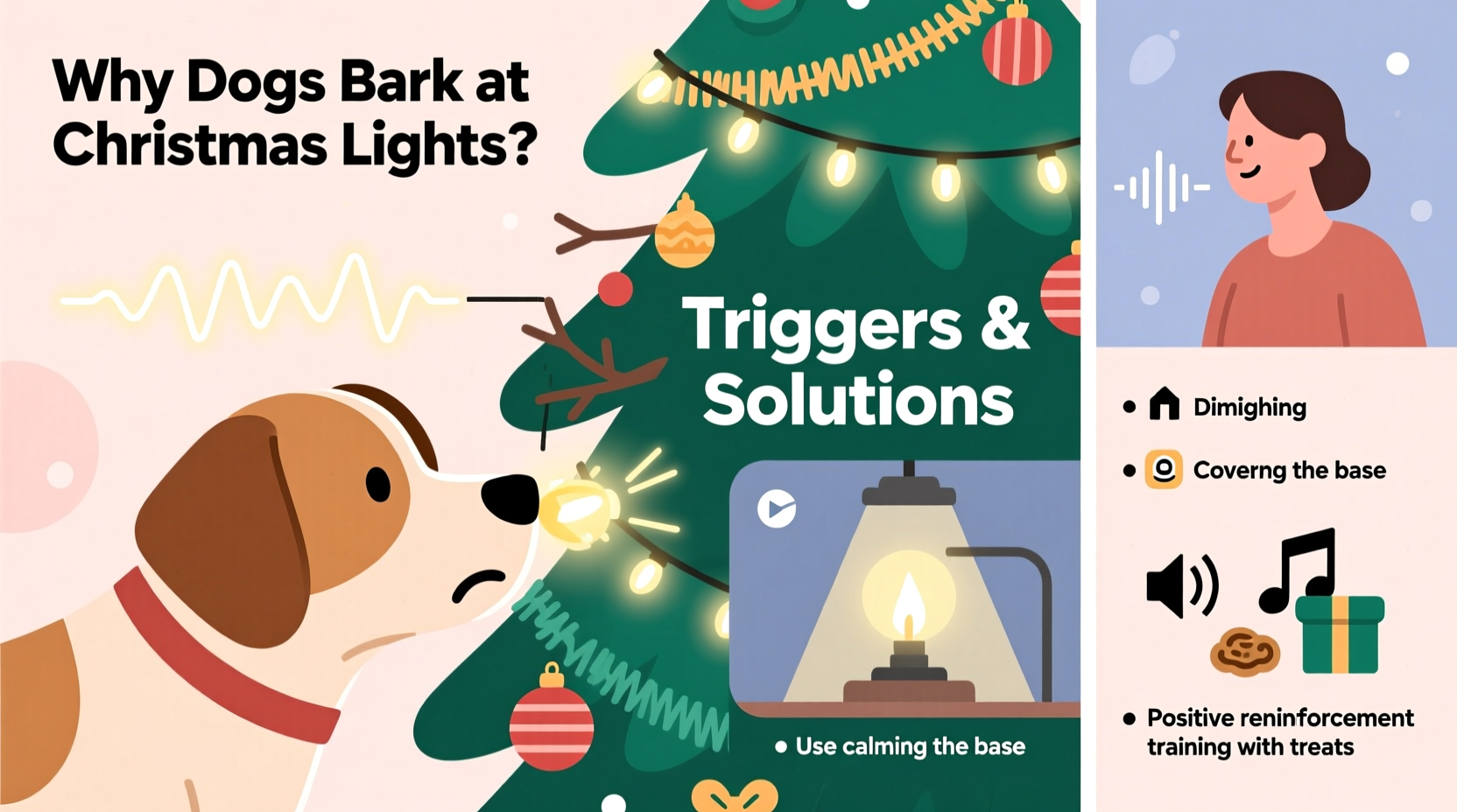 why does my dog bark at the christmas tree lights possible triggers and solutions