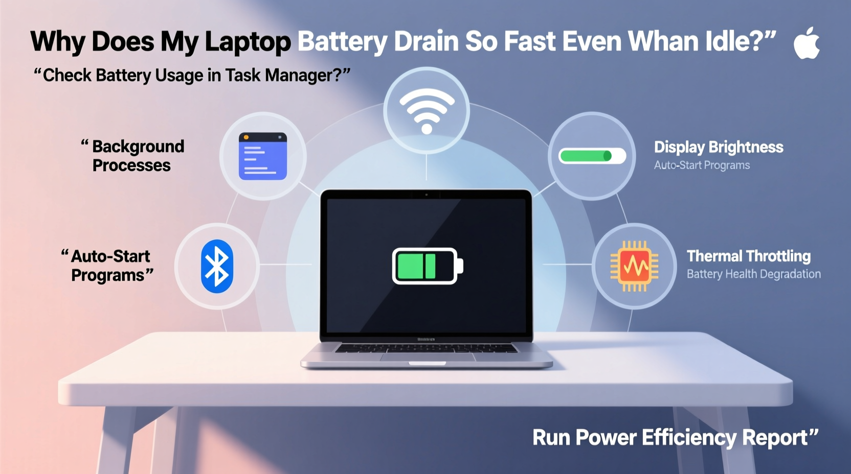 why does my laptop battery drain so fast even when idle and how to diagnose it