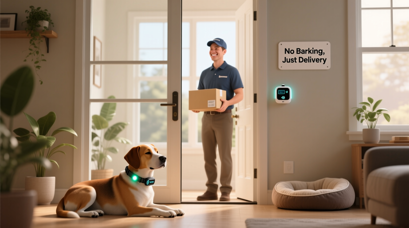 how to stop dogs from barking at delivery people without training stress