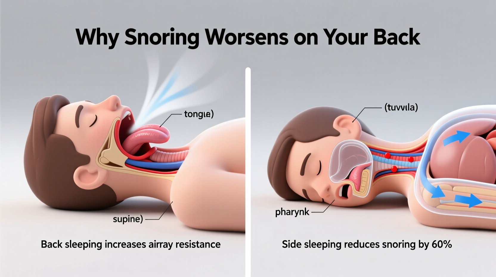 why does my partner snore louder on their back sleeping position decoded