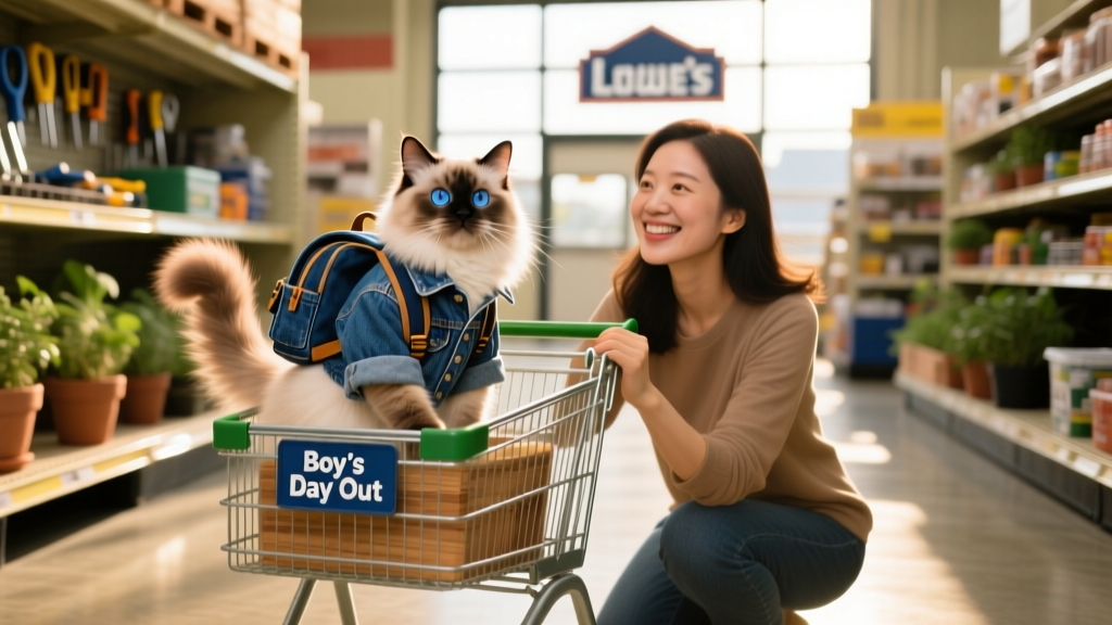 Ragdoll Cat’s ‘Boy’s Day Out’ Trip to Lowe’s with Mom Is Positively Irresistible