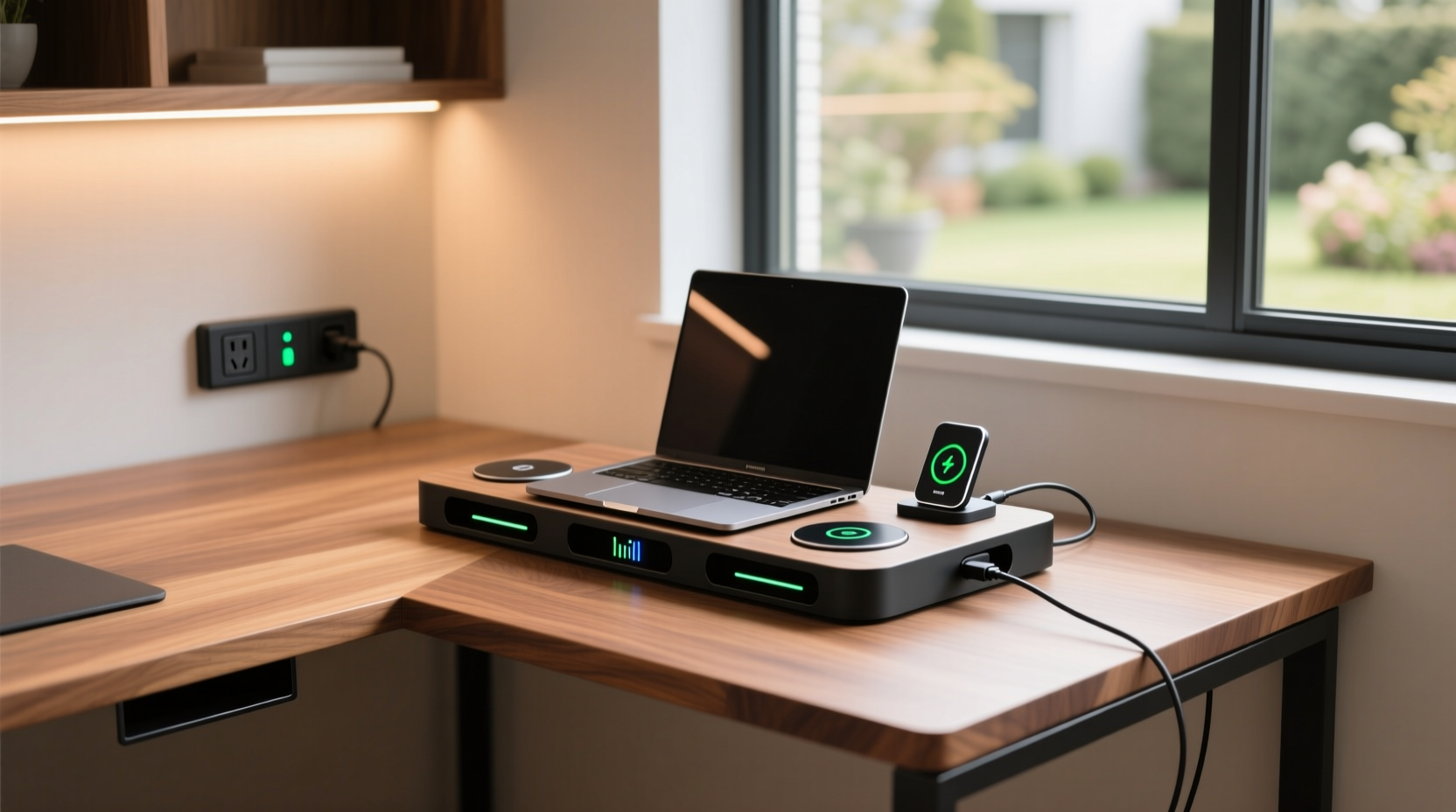 build a dedicated laptop charging station into your des