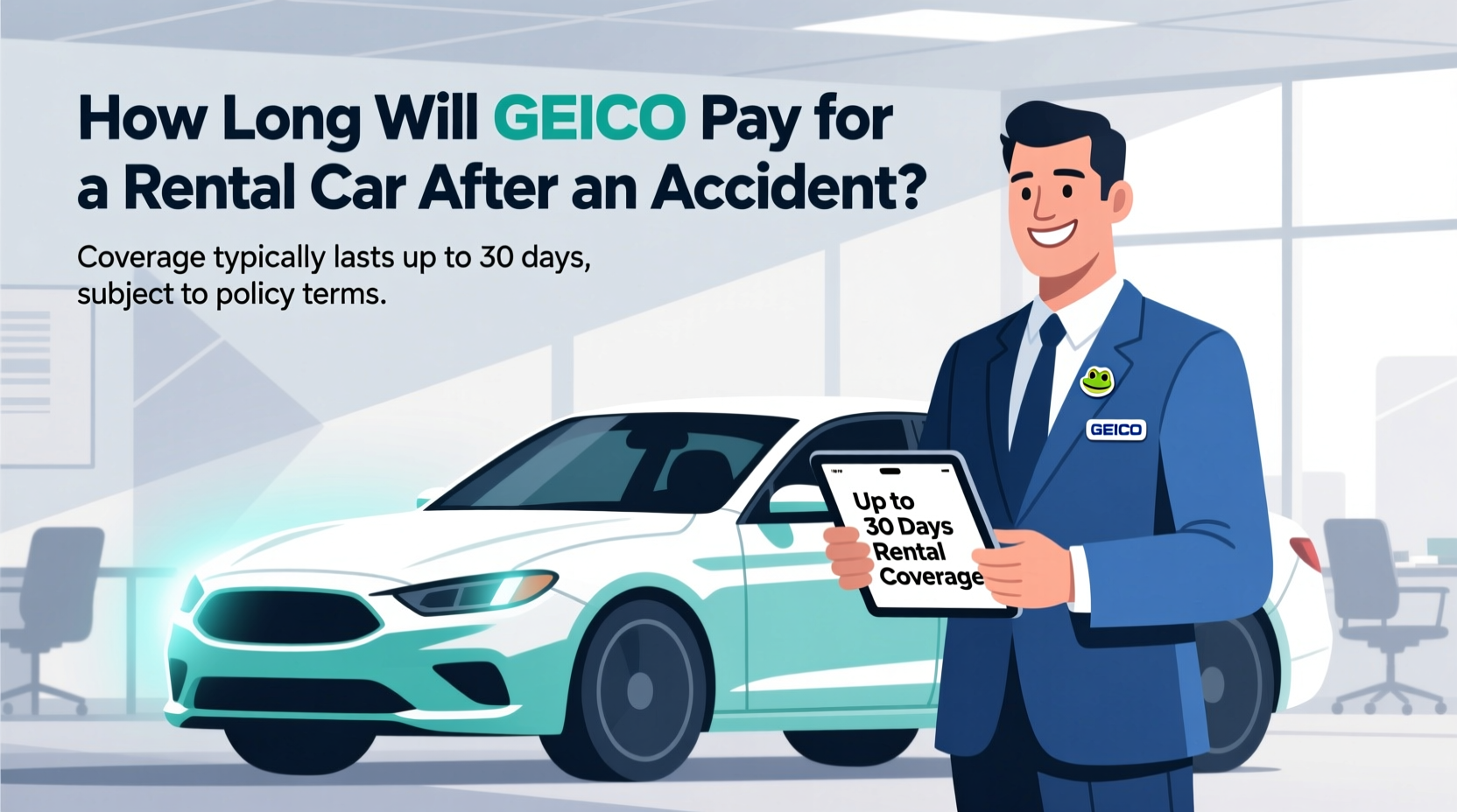 how long will geico pay for rental car