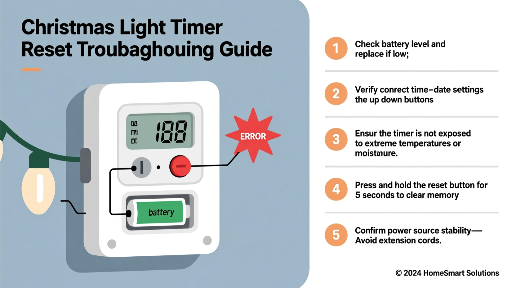 why does my christmas light timer reset itself troubleshooting guide