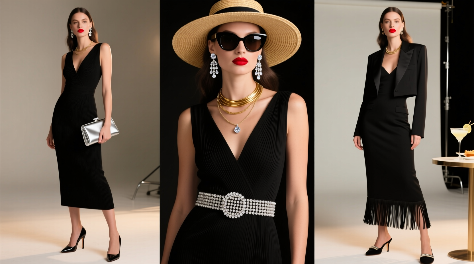 how to accessorize a black dress for multiple occasions