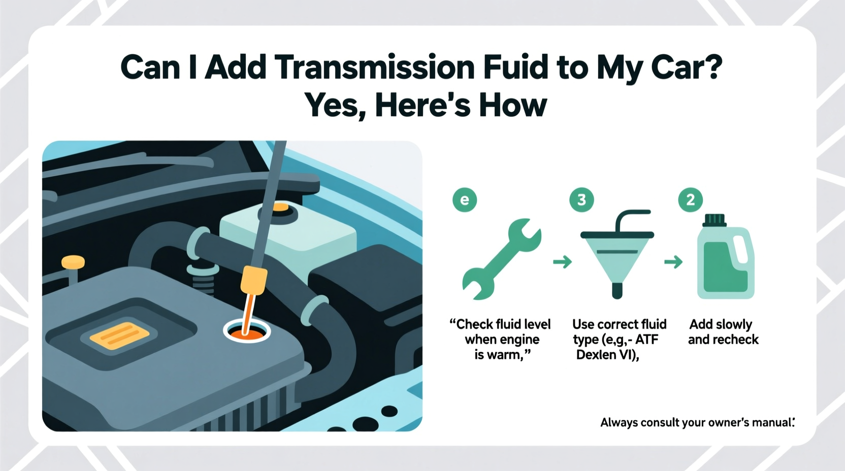 can i add transmission fluid to my car