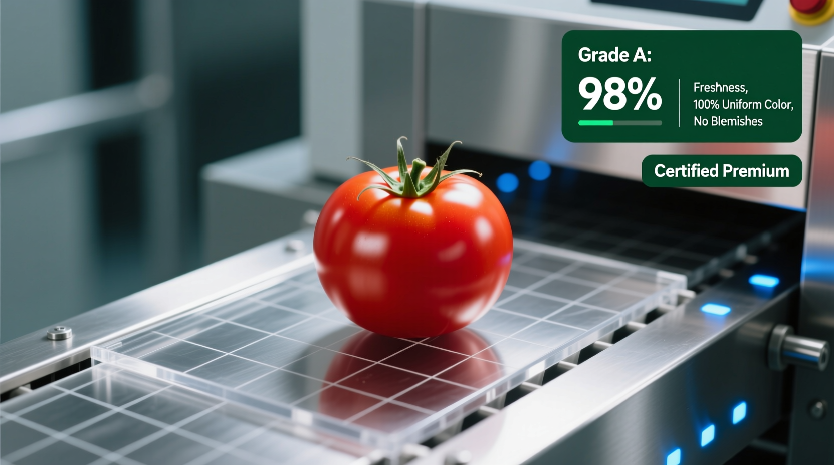 Tomato grading inspection showing quality standards