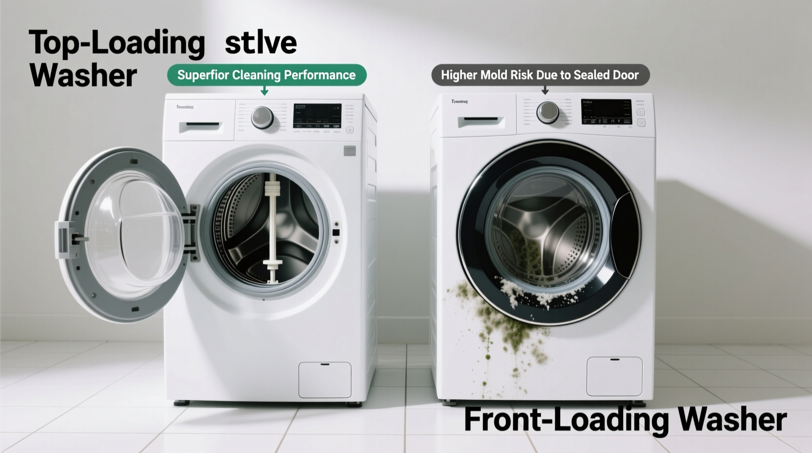 top loading vs front loading washer for cleaning performance and mold
