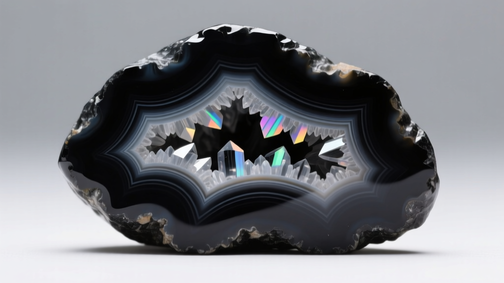 Macro view of natural black onyx versus dyed agate, showing subtle banding and dye pooling in the cryptocrystalline quartz structure