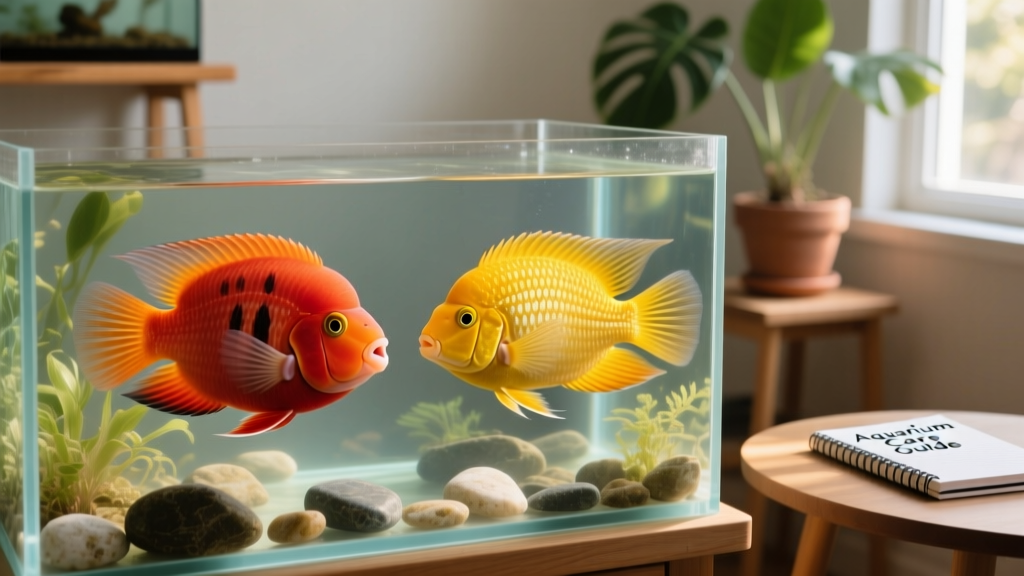 Side-by-side comparison showing typical blood parrot cichlid body shape versus a healthy Midas cichlid