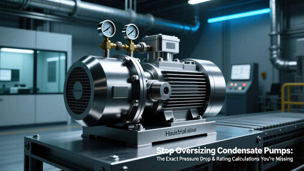 Condensate Pump Sizing: Exact Pressure Drop & Rating Calc