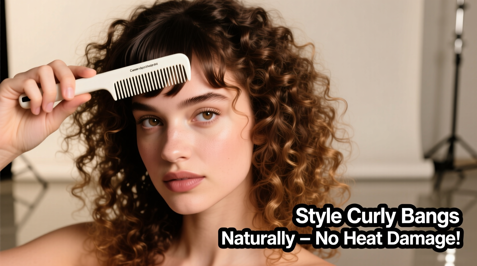 how to style bangs with curly hair without flat iron damage