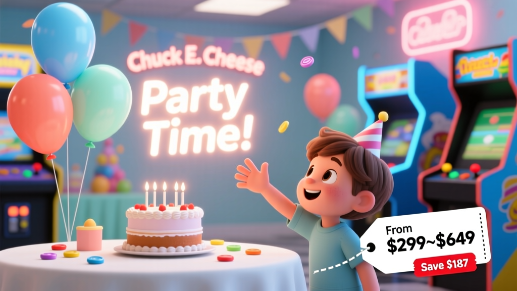 Chuck E. Cheese Birthday Cost: $299–$649 Guide