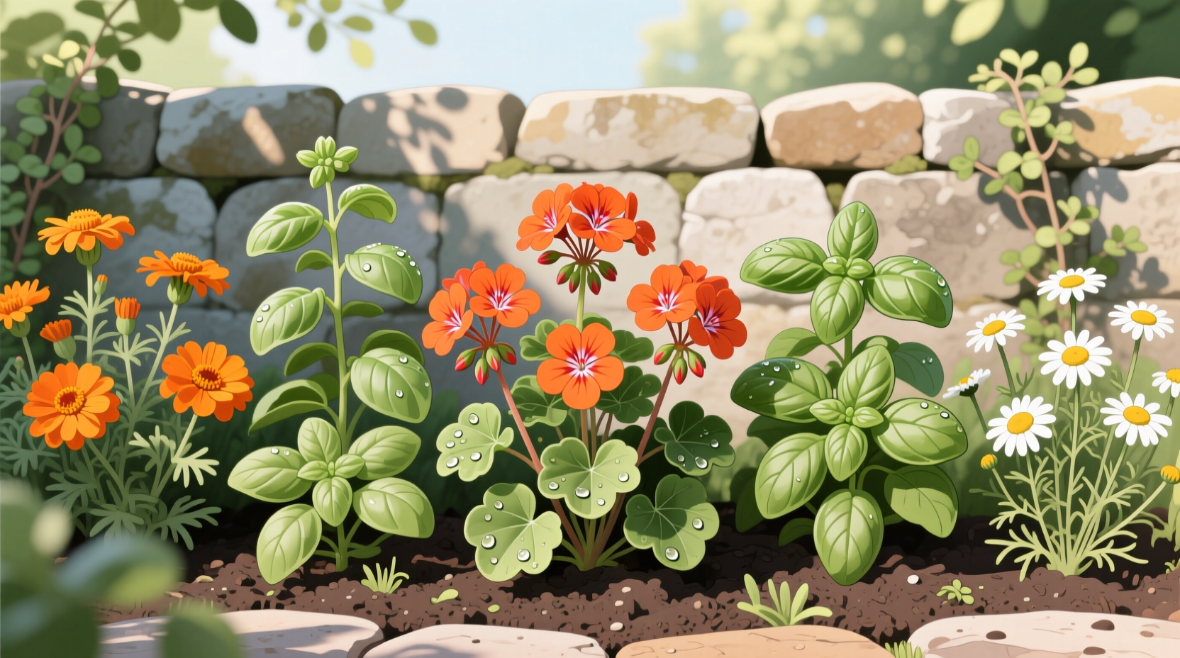 geranium companion plants
