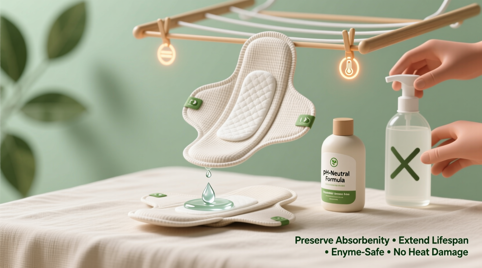 cloth pad cleaning preserve absorbency freshness