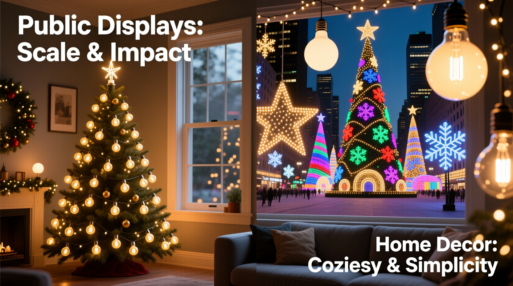 why do public christmas displays use different bulb sizes than homes