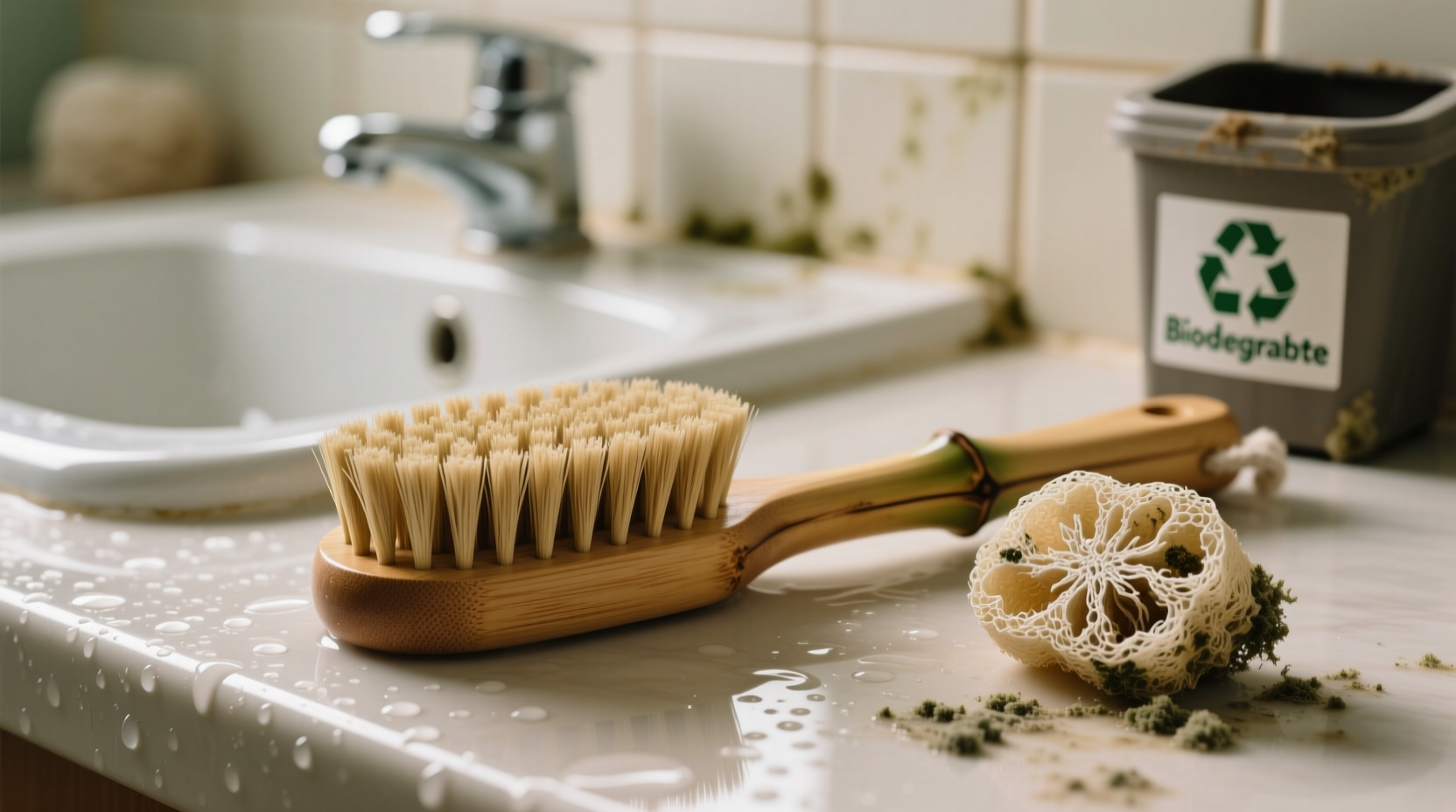 bamboo scrub brush vs loofah which biodegrades faster
