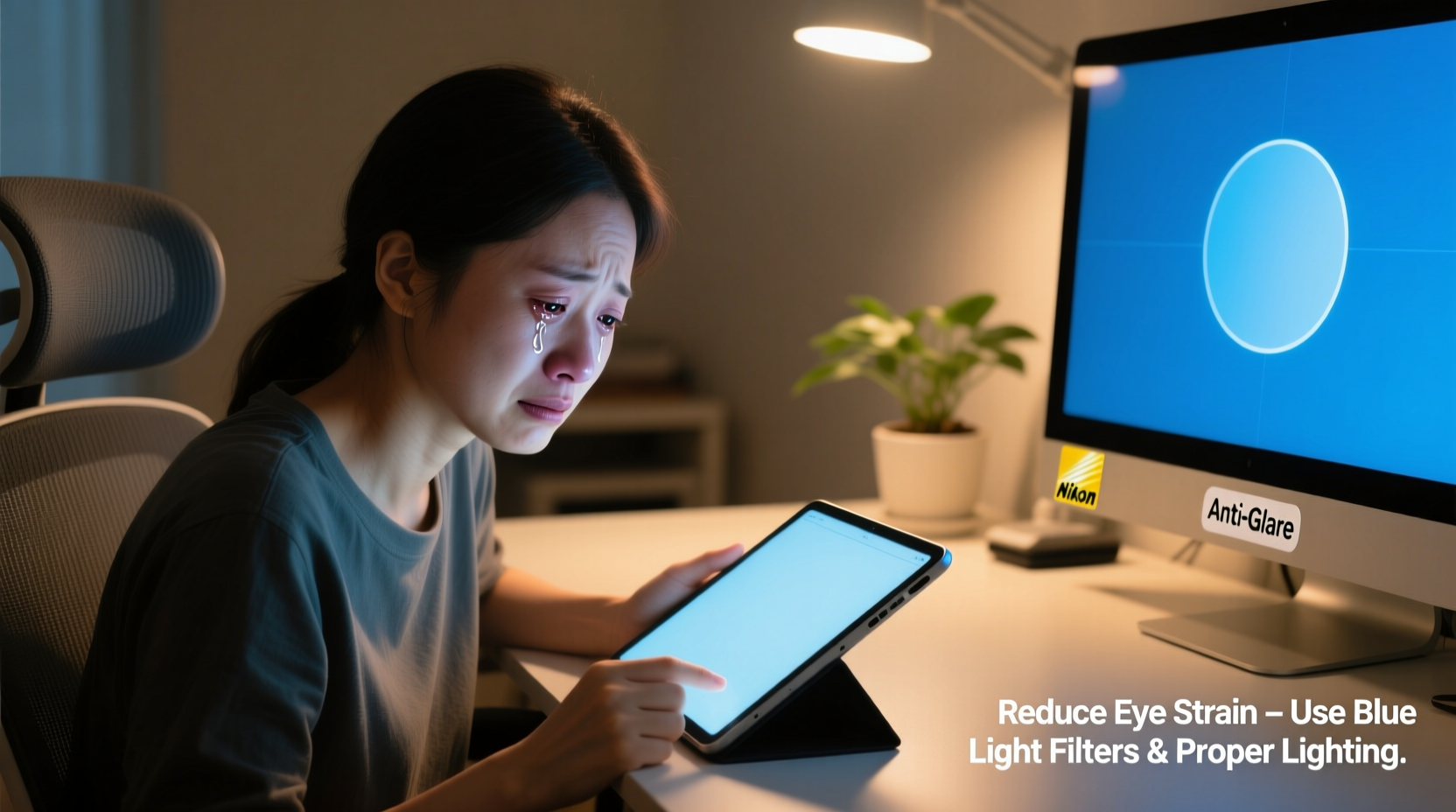 why do my eyes water when i read and how to reduce screen glare