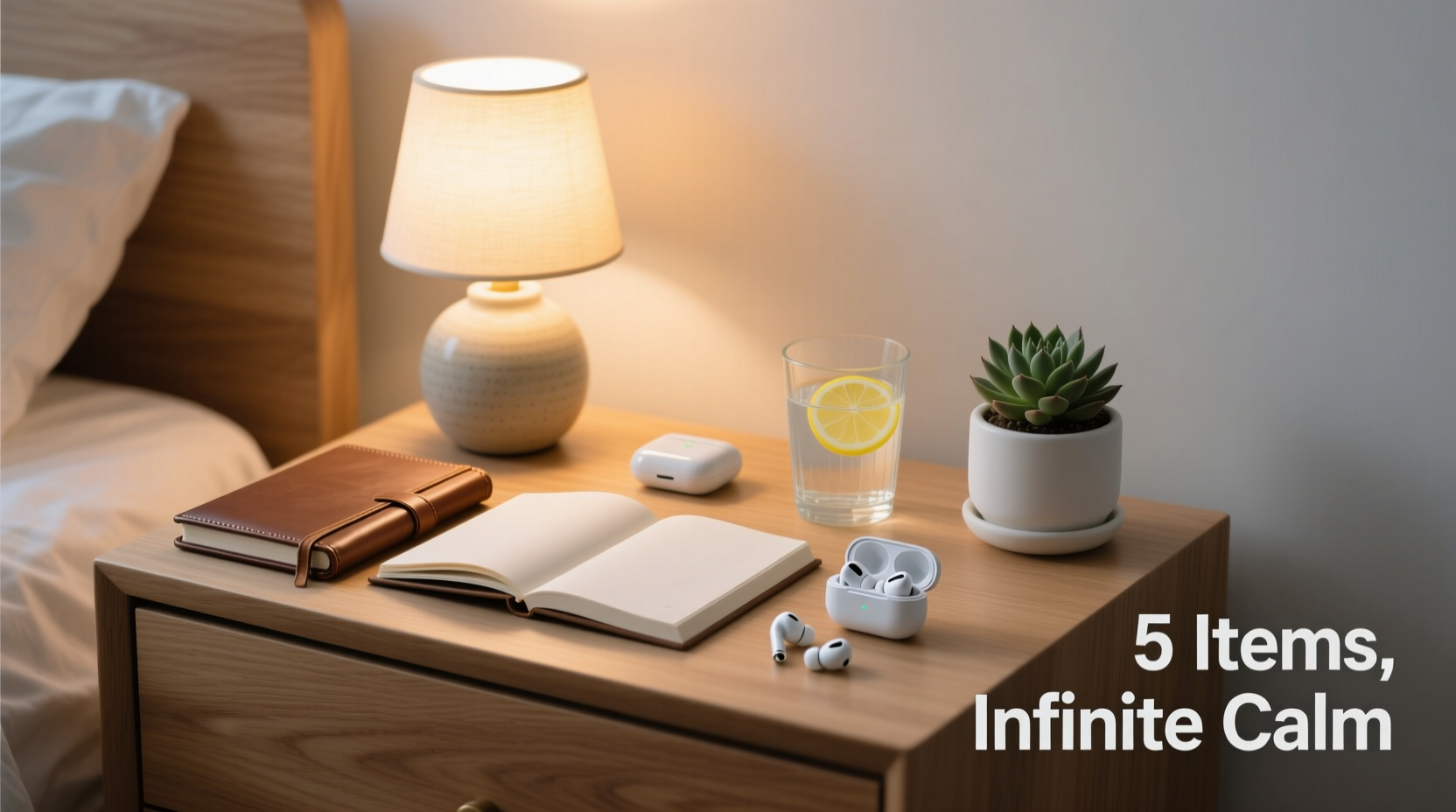 how to organize a messy nightstand with only five items