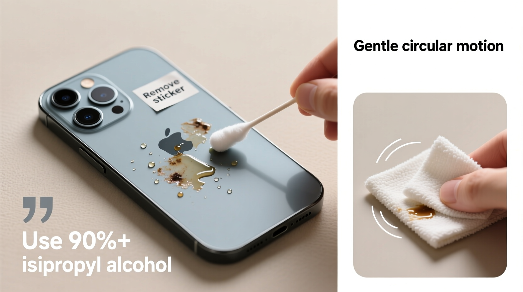 how to safely remove sticker residue from tech devices without scratches