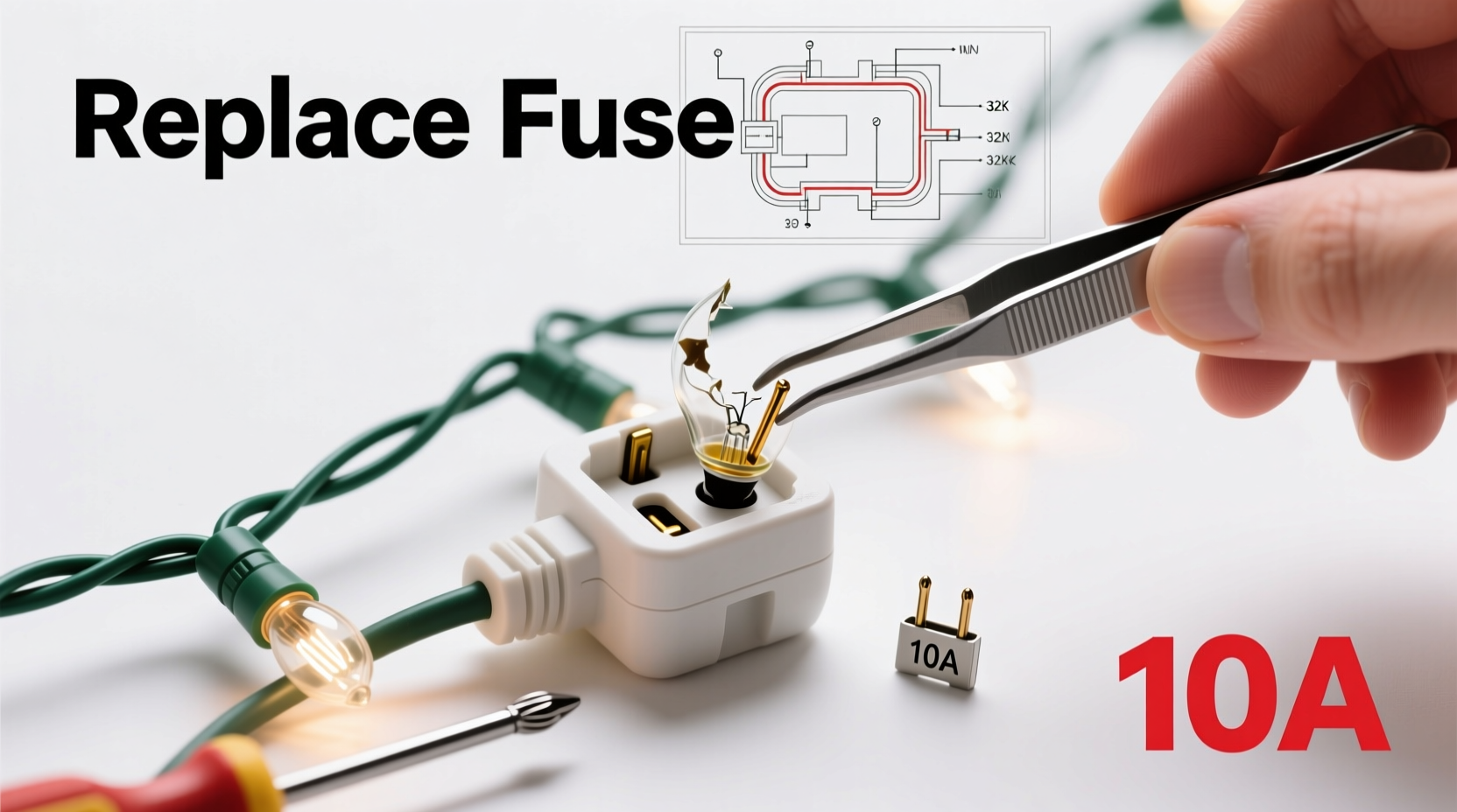 how do you replace a fuse in christmas tree lights