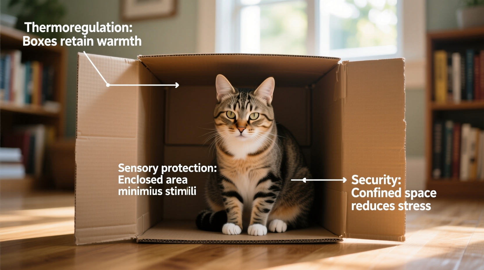 why do cats sit in boxes bigger than their bodies the science behind it