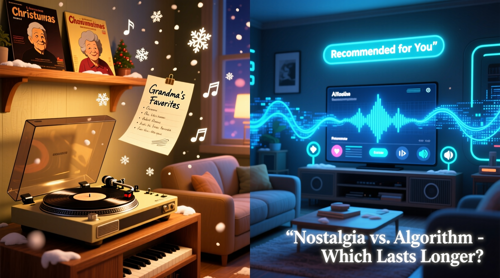 christmas music playlist curation vs algorithmic radio which sustains nostalgic dopamine longer