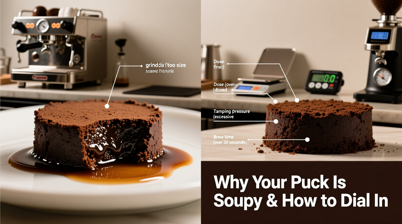 why is my espresso puck soupy and how to dial in the perfect shot