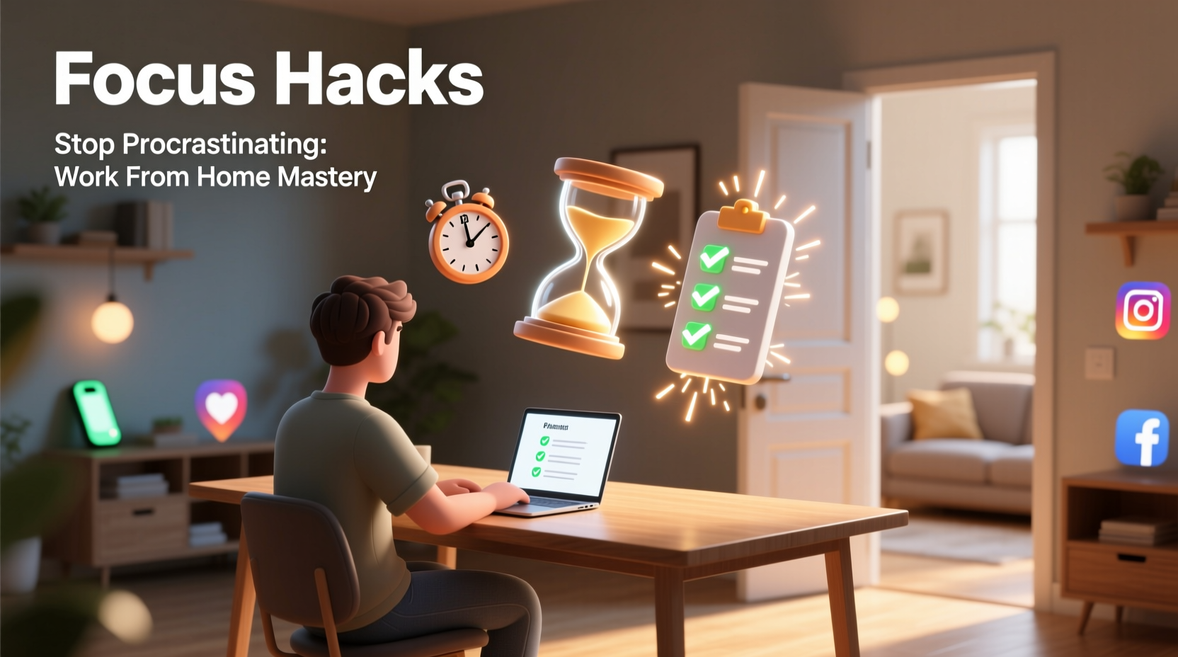 how to stop procrastinating when working from home focus hacks