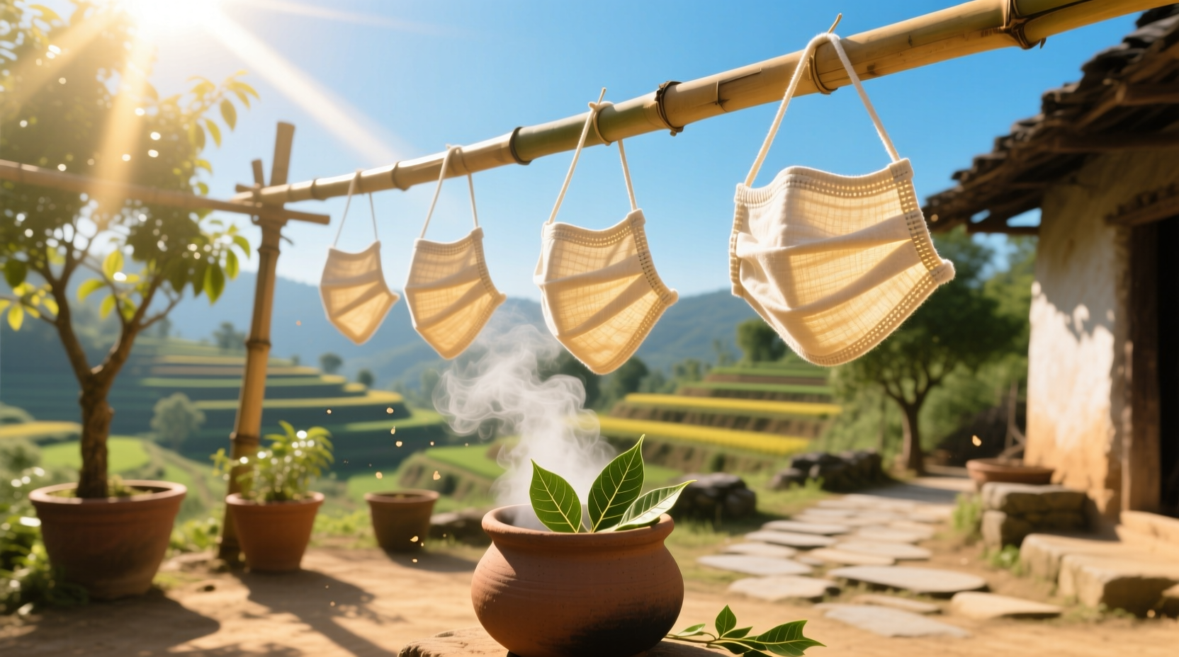 eco friendly cleaning neem steam solar mask sanitization