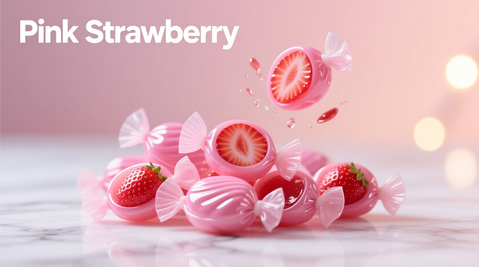 Starburst candies showing pink strawberry flavor