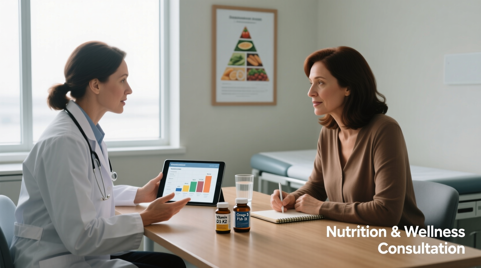 Nutritionist discussing supplement options with patient