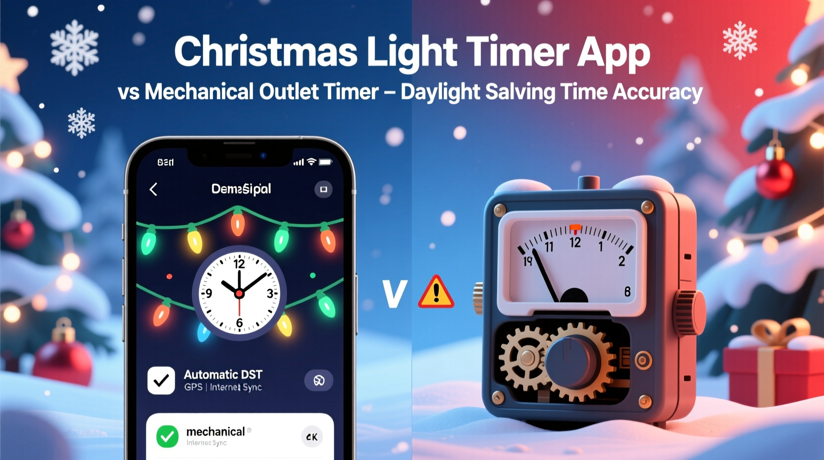 christmas light timer app vs mechanical outlet timer which one handles daylight saving time changes correctly