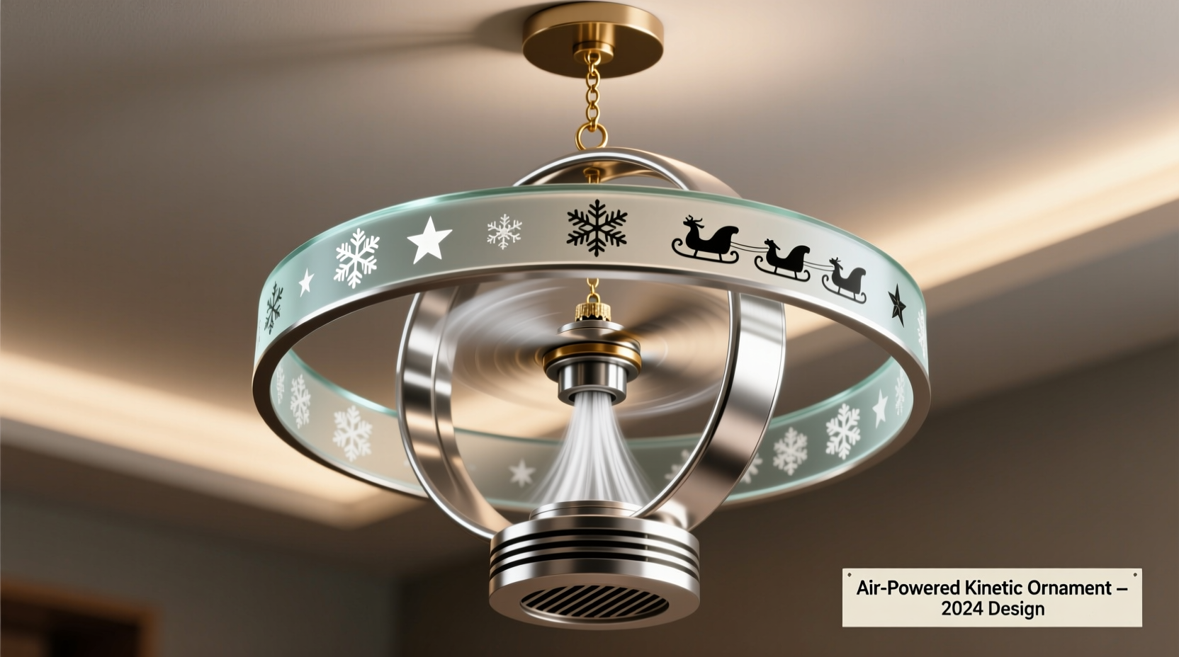 how to make a kinetic spinning christmas ornament powered by air flow