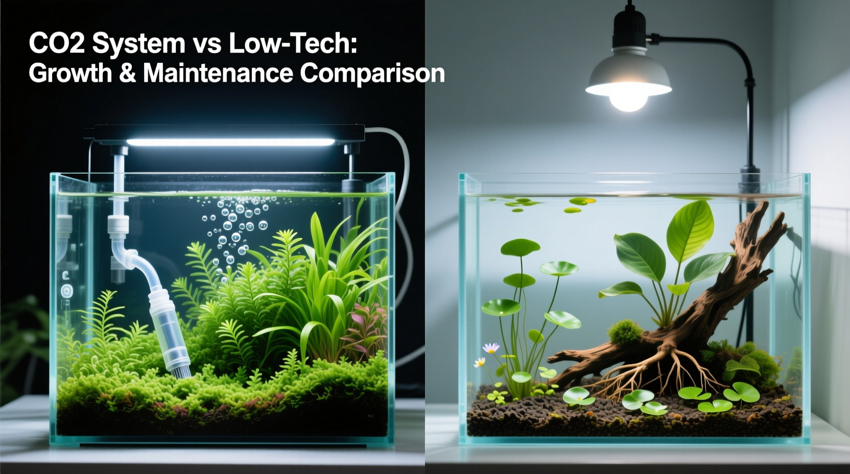 Picture Idea: Aquarium Co2 System Vs Low Tech Tanks Plant Growth Differences