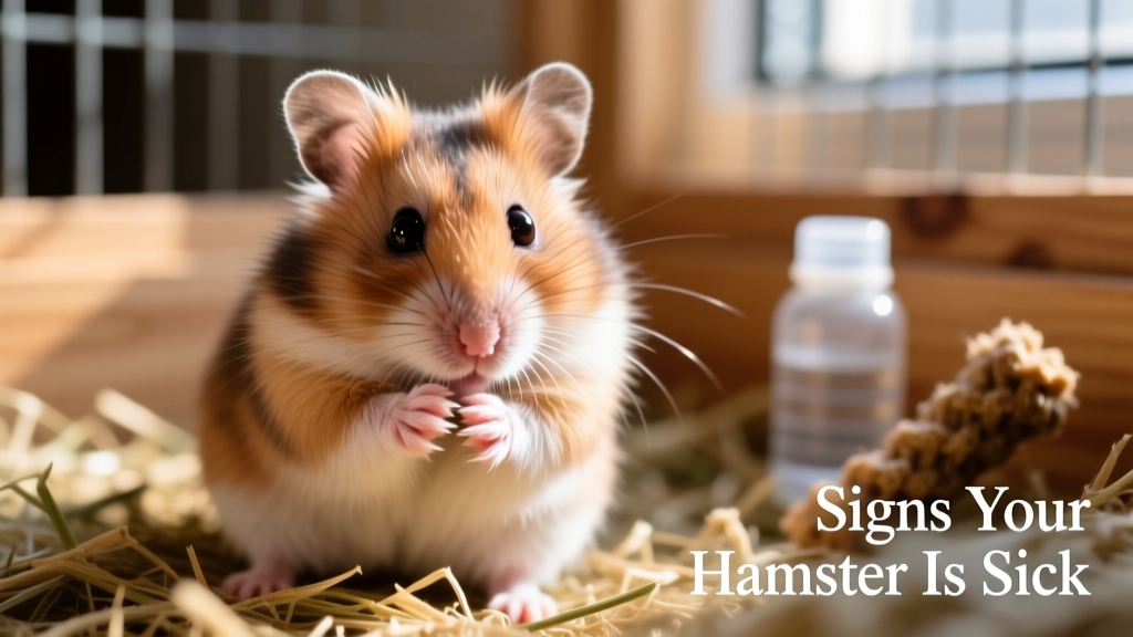 Close-up of a healthy hamster grooming itself, showing clean fur and bright eyes